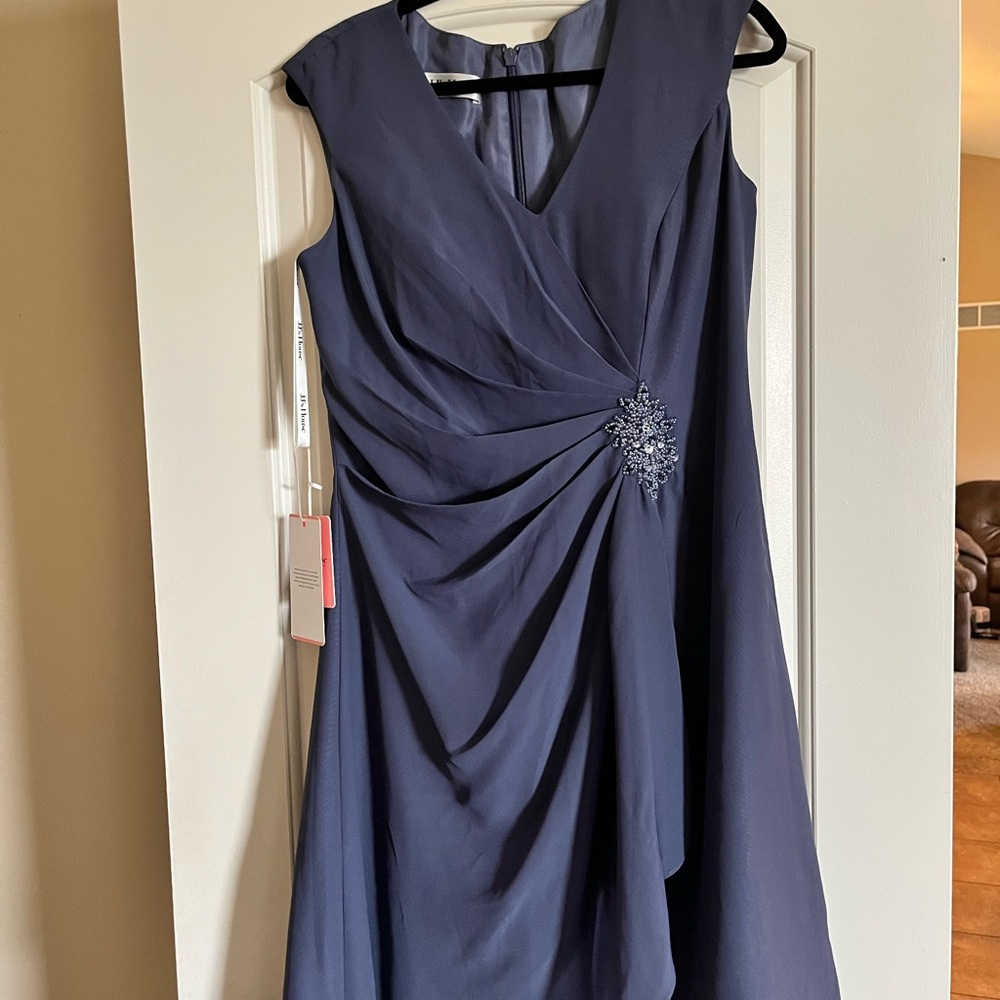Elegant Navy Blue (color Stormy) Evening Dress (appears dark grayish/navy)